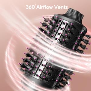 KIPOZI Hot Air Brush 4 in 1 Hot Air Comb Reduces Frizz Static Electricity Hair Dryer Blow Dryer Brush Create Voluminous Curls