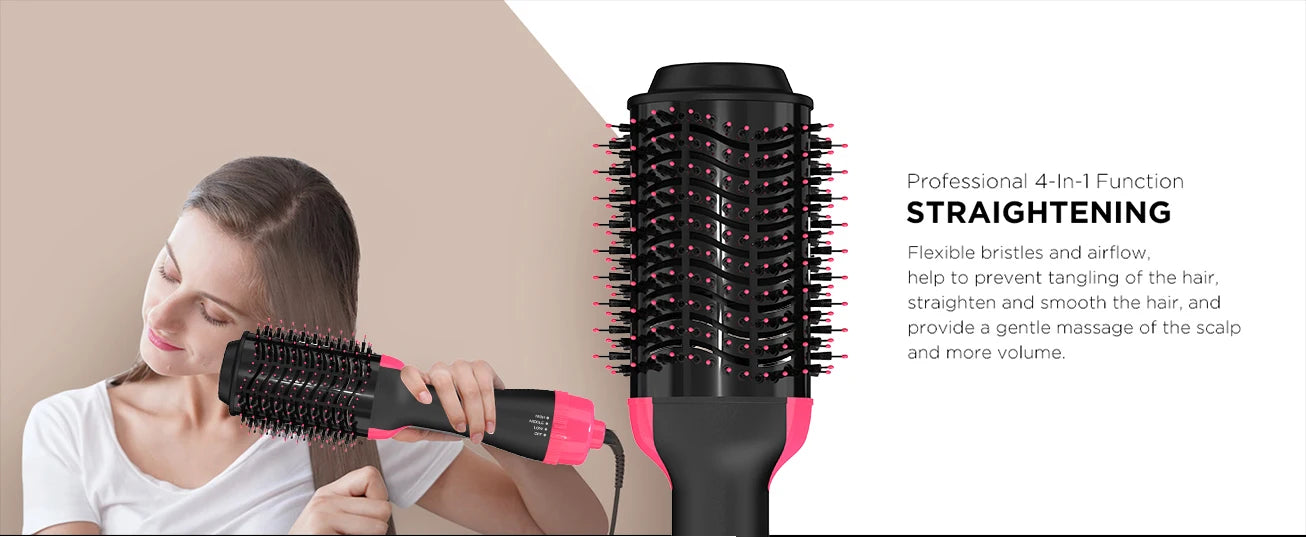 3IN1 Hot Air Brush One-Step Hair Dryer Styler and Dryer Blow Dryer Brush Professional Heating Comb 1000W Straightener Hair Comb