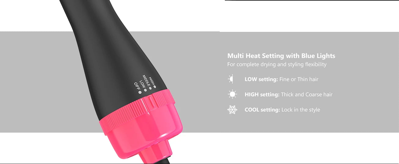 3IN1 Hot Air Brush One-Step Hair Dryer Styler and Dryer Blow Dryer Brush Professional Heating Comb 1000W Straightener Hair Comb