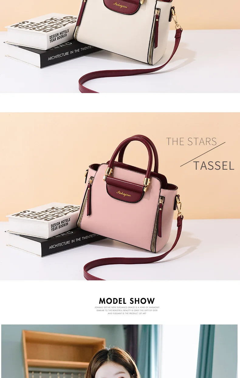 Women's bag 2025 new fashion women's bags hit color hand-held bag Europeand the United States all-match shoulder messenger bag