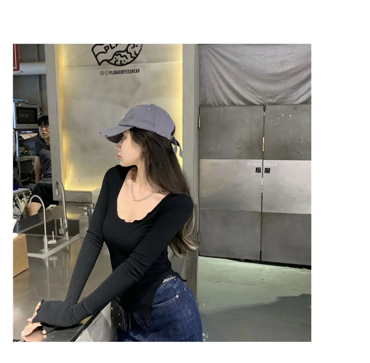 Long Sleeve T-shirts Women Fungus Line Irregular Hem Knitted Slender Autumn Bottoming Tees Chic Fashion Sexy Solid Ulzzang New
