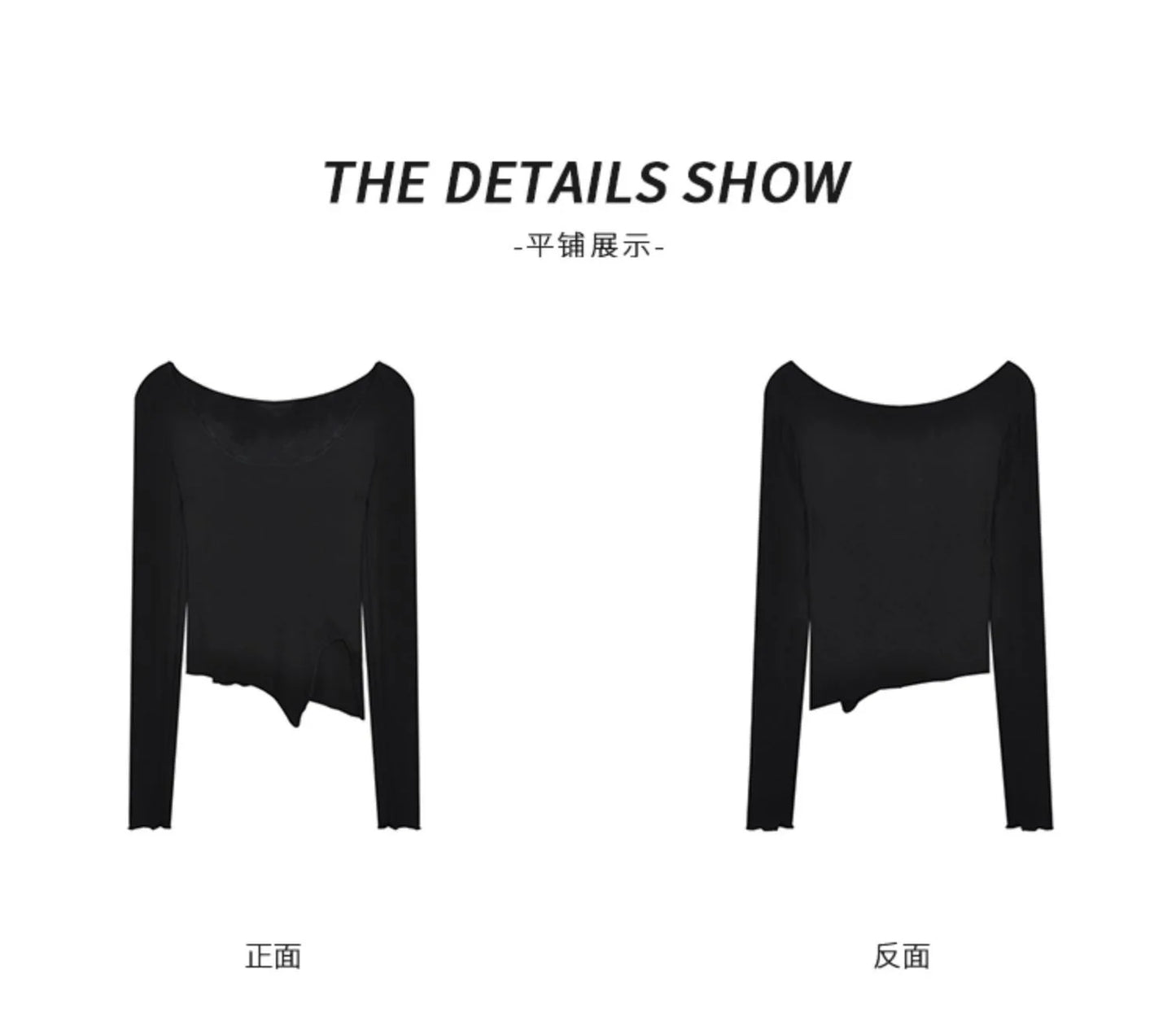 Long Sleeve T-shirts Women Fungus Line Irregular Hem Knitted Slender Autumn Bottoming Tees Chic Fashion Sexy Solid Ulzzang New