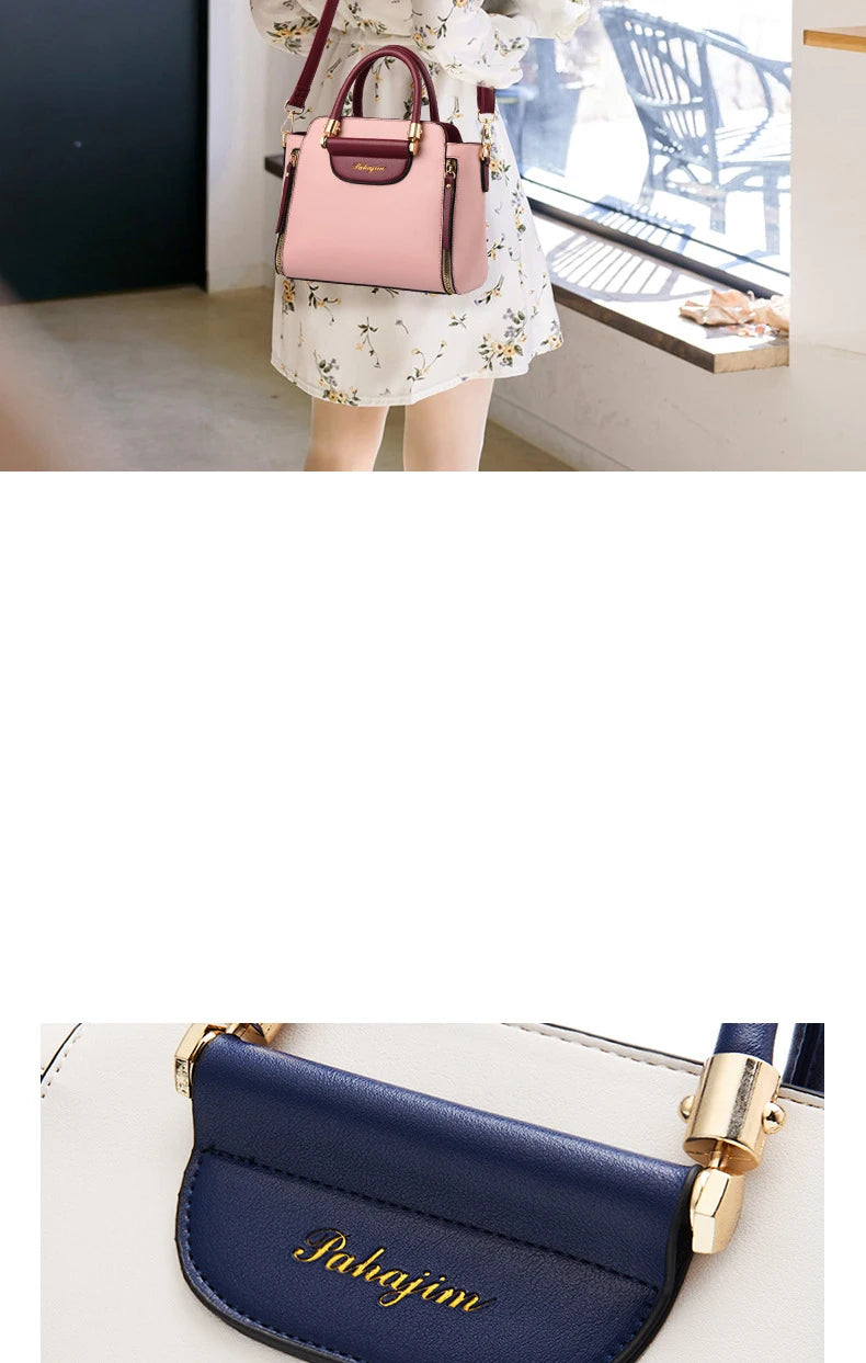 Women's bag 2025 new fashion women's bags hit color hand-held bag Europeand the United States all-match shoulder messenger bag