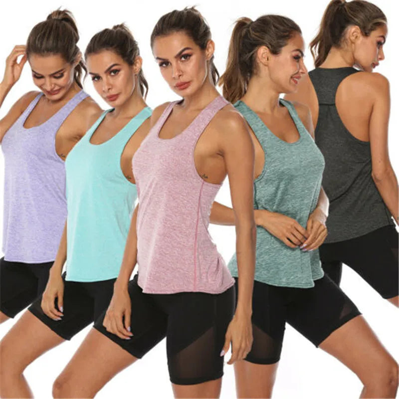 Gym Fitness Vest Women Sleeveless Workout Tank Yoga Shirt Tops For Women Fitness Jogging Yoga Tank Shirt