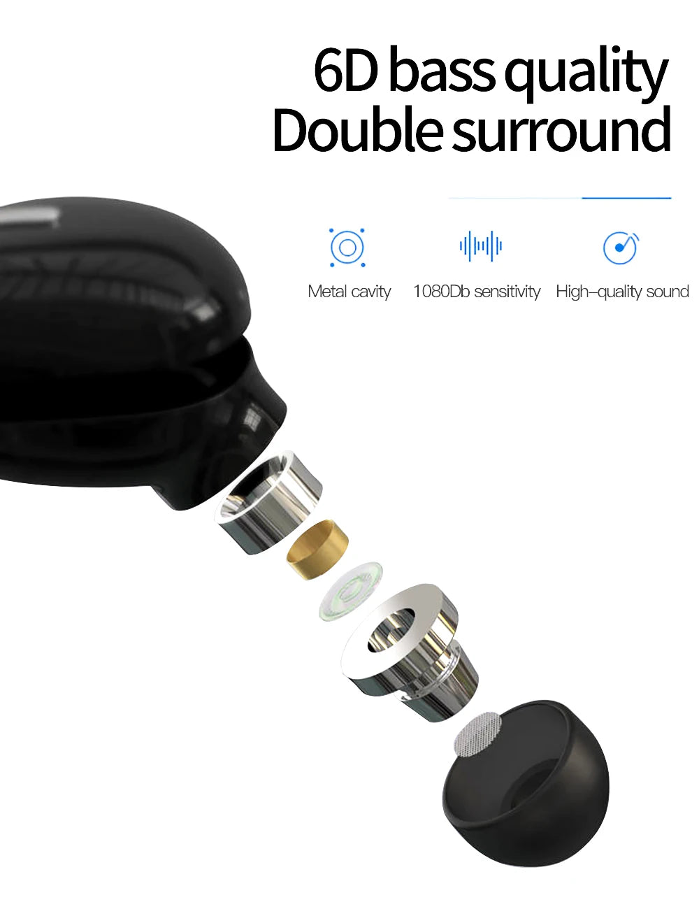 X9 Wireless Earphone Bluetooth-compatible 5.0 With Mic Single in-Ear Sports Headset For Xiaomi Huawei Stereo Sound Headphones