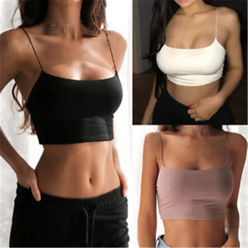 2025 New Fashion Women Sexy Crop Tops Solid Summer Camis Women Casual Tank Tops Vest Sleeveless Crop Tops blusas
