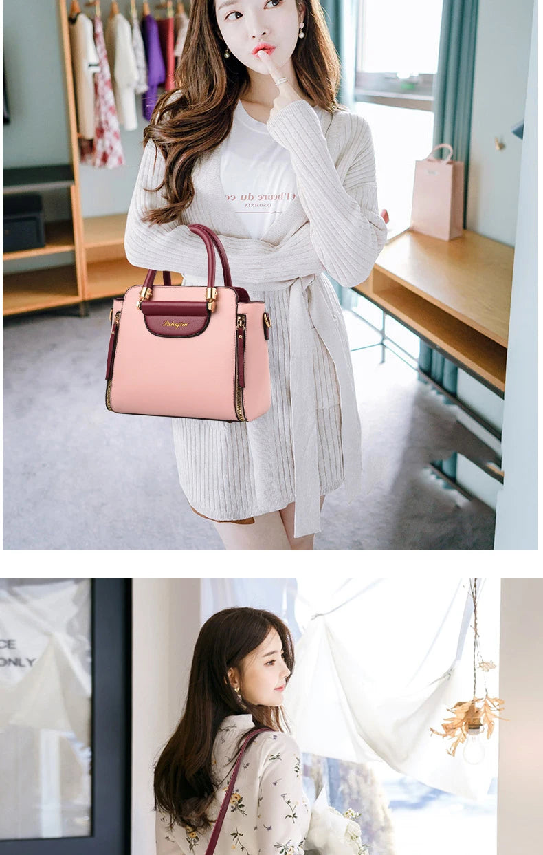 Women's bag 2025 new fashion women's bags hit color hand-held bag Europeand the United States all-match shoulder messenger bag
