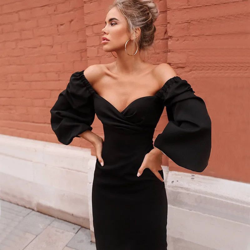 Casual White Crew Neck Dress Crochet Long Sleeve Bodycon Sexy Chic And Elegant Woman Dress Corset Party Nightclub Clothing