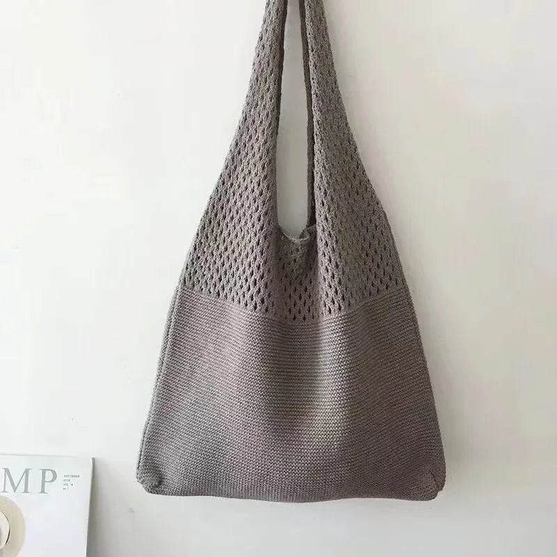 Designer Knitted Handbags Female Large Capacity Totes Women's Pack Summer Beach Bag Big Purses Casual Hollow Woven Shoulder Bags