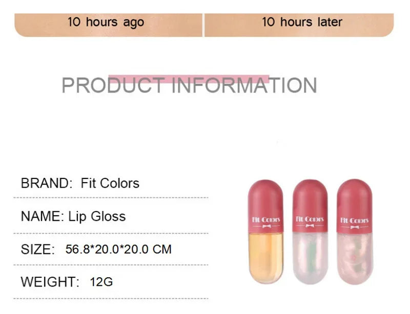 Mini Capsule Liquid Lip Blam Moisturizing Transparent Color Changing Lip Plumping Oil Mirror Jelly Plumping Lip Gloss Cosmetic