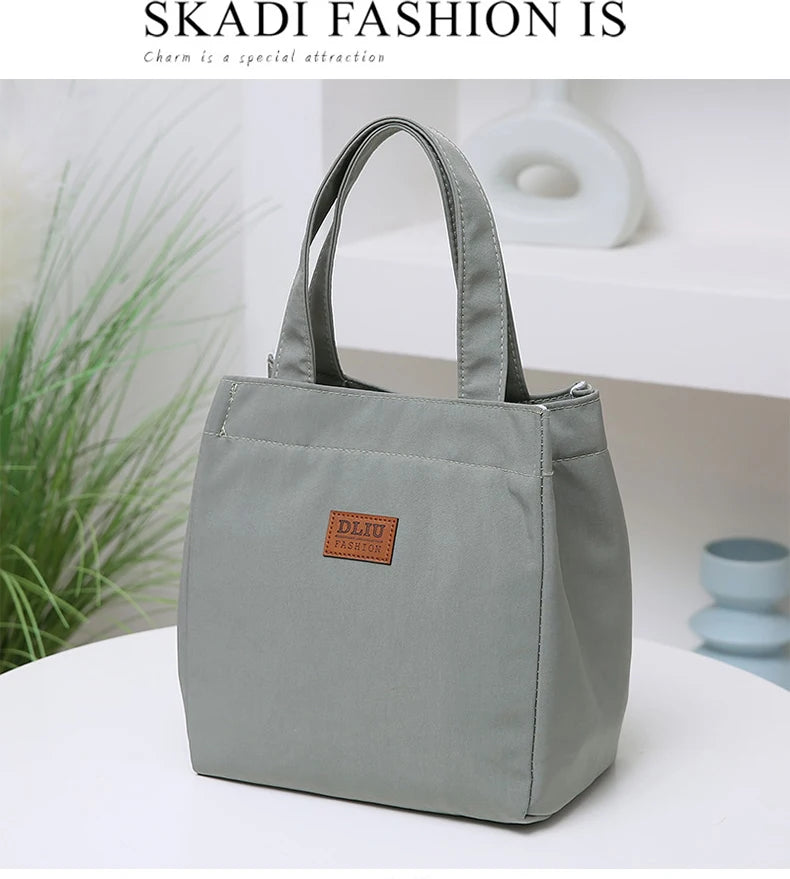 Large Capacity Lunch Bag with Aluminum Foil Insulation for Work, Simple and Practical Top Handle Bag
