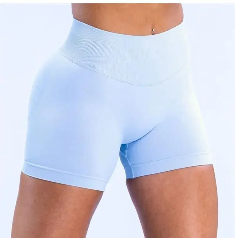 Summer High Waisted Yoga Shorts Women Fashionable and Sexy Running Fitness Pants Solid Color High Elastic Yoga Leggings