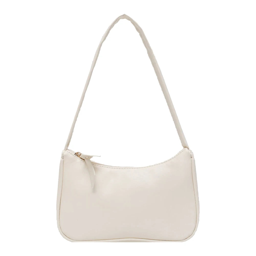 1Pc Retro Forearm Bag Women's Bow Handbag PU Leather Bag For Outdoor shopping