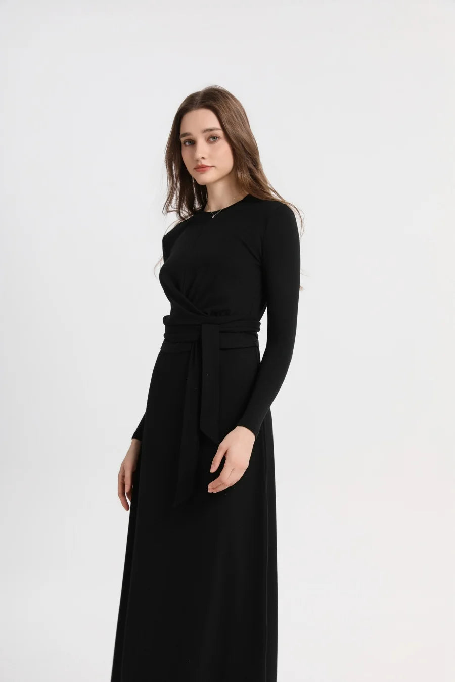 AS 2025 summer ribbing closed-fit wrap tops + Aline dress high Stretch matching sets