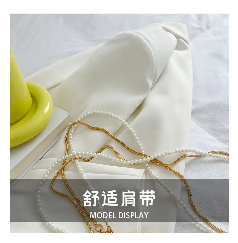 2025 New Summer Lipstick Bags for Women Fashion Pearl Mini Purse Crossbody Bag High Quality Gold Shell Bag Designer Shoulder Bag