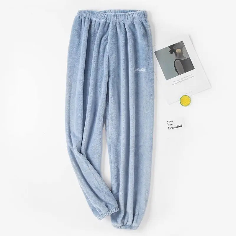 Autumn Women Solid Warm 1/2 Piece Sets Thicken Velvet Ribbed Fleece Set Pullover And Pants Women Casual Pajama Sets 2025