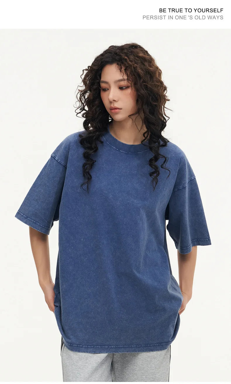 Cotton Washed T-shirt for Women New Attitude Fashion Leopard Prints Tops Loose O-Neck Oversized Short Sleeve Y2k Female Clothes