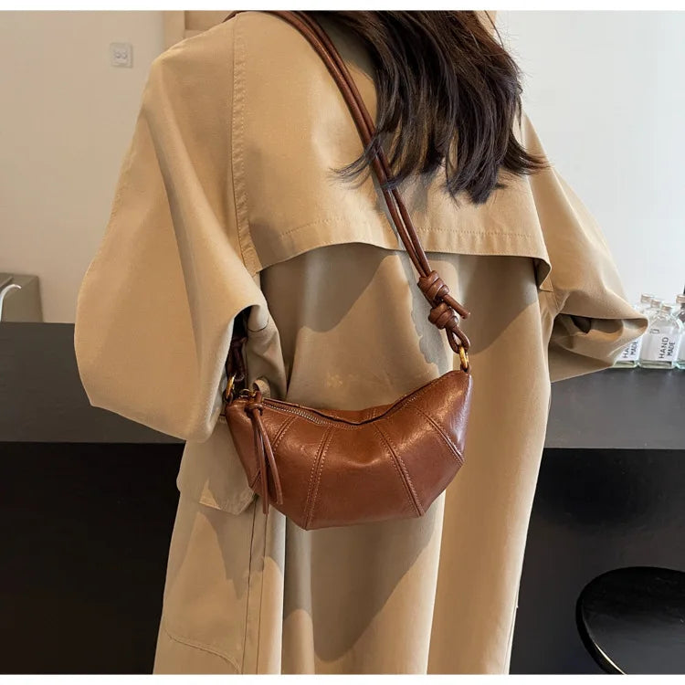 Velvet Material Zipper 2025 High Quality Shoulder Bag Solid Color Simple Fashionable Crossbody Bag Soft Western Style Handbag