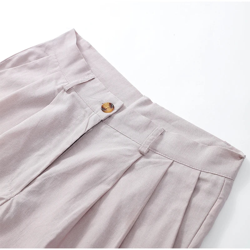 Women Classic Solid Wide Leg Pants Suits Summer Fashion V-neck One Button Loose Blouse Sets Casual Female Daily Streetwear 2025