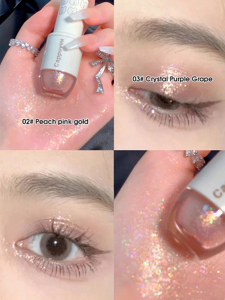 Cappuvini Star Dots eye shadow Liquid Pearlescent Fine Flashing Easy to Dizzy High gloss Cubs Bowling Ball Liquid eye shadow