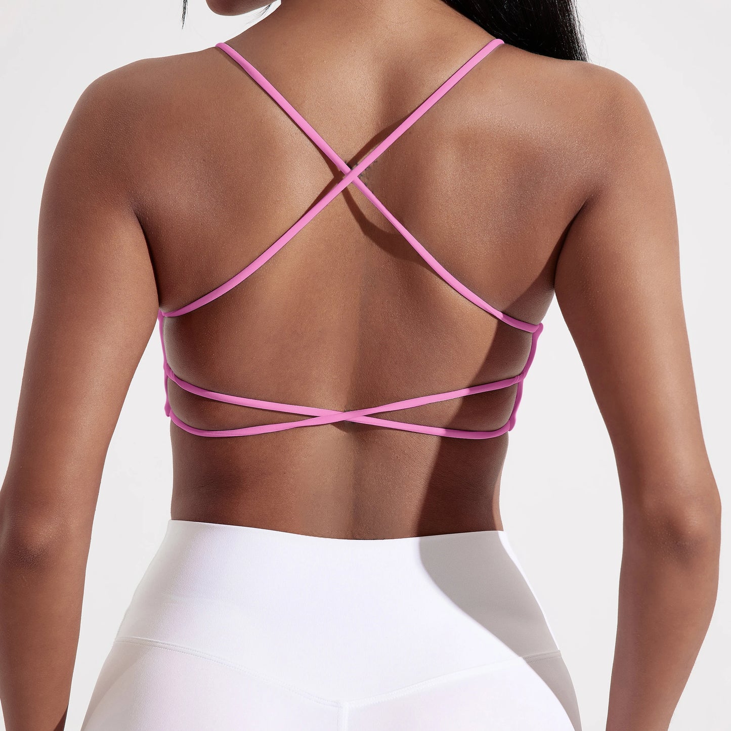 Solid Color Gym Yoga Underwear Women Cross Back Straps Fitness Bra High Strength Tight Sport Top Comprehensive With Chest Pad