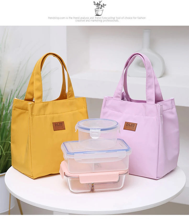 Large Capacity Lunch Bag with Aluminum Foil Insulation for Work, Simple and Practical Top Handle Bag