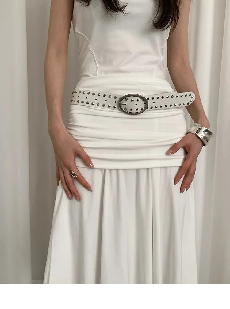 Bohemian Rivet Belt Women 2024 New High-End Design Niche With Dress Y2K Belt Trend