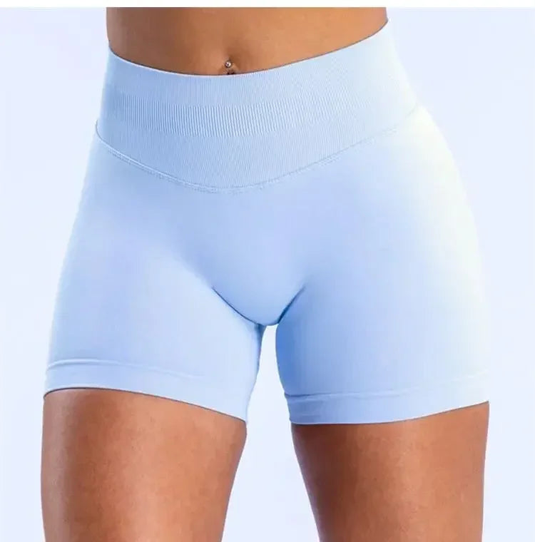 Summer High Waisted Yoga Shorts Women Fashionable and Sexy Running Fitness Pants Solid Color High Elastic Yoga Leggings