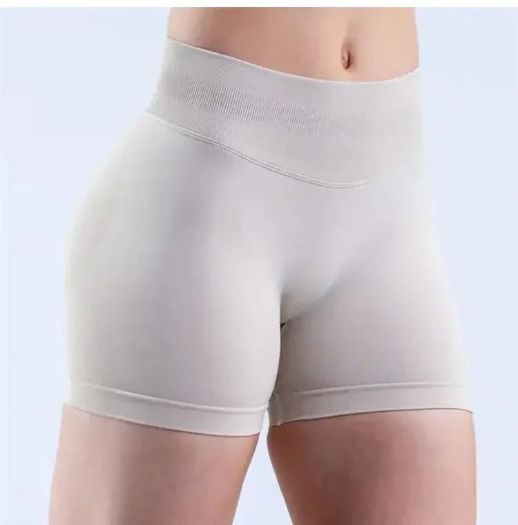 Summer High Waisted Yoga Shorts Women Fashionable and Sexy Running Fitness Pants Solid Color High Elastic Yoga Leggings