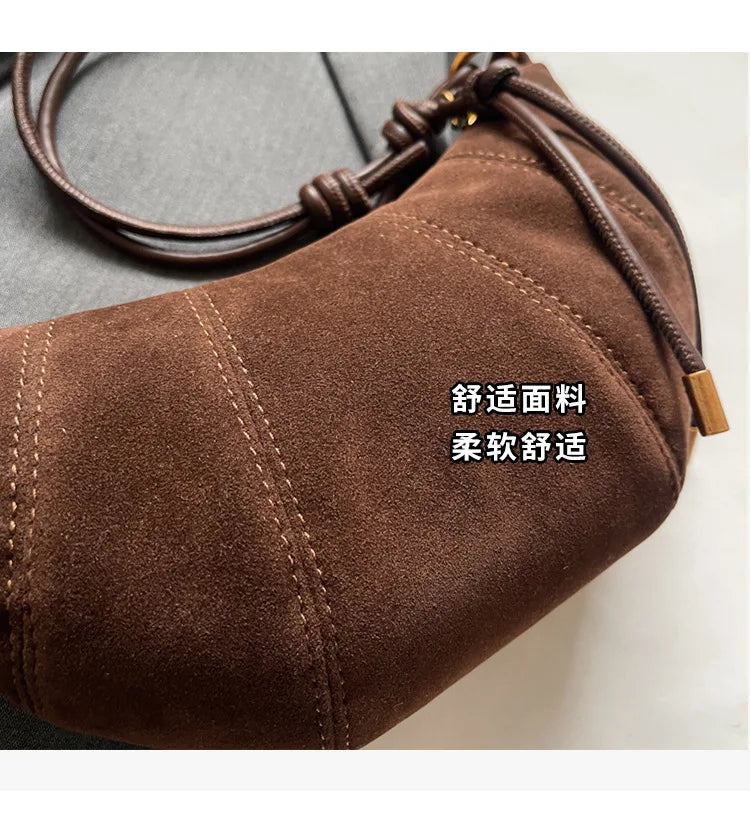 Velvet Material Zipper 2025 High Quality Shoulder Bag Solid Color Simple Fashionable Crossbody Bag Soft Western Style Handbag