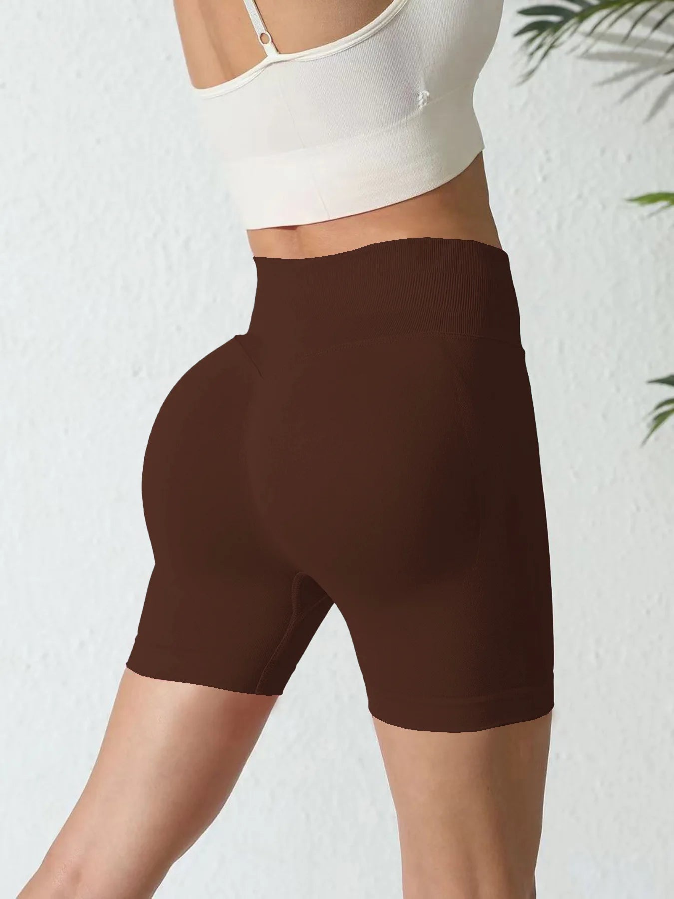 Summer High Waisted Yoga Shorts Women Fashionable and Sexy Running Fitness Pants Solid Color High Elastic Yoga Leggings