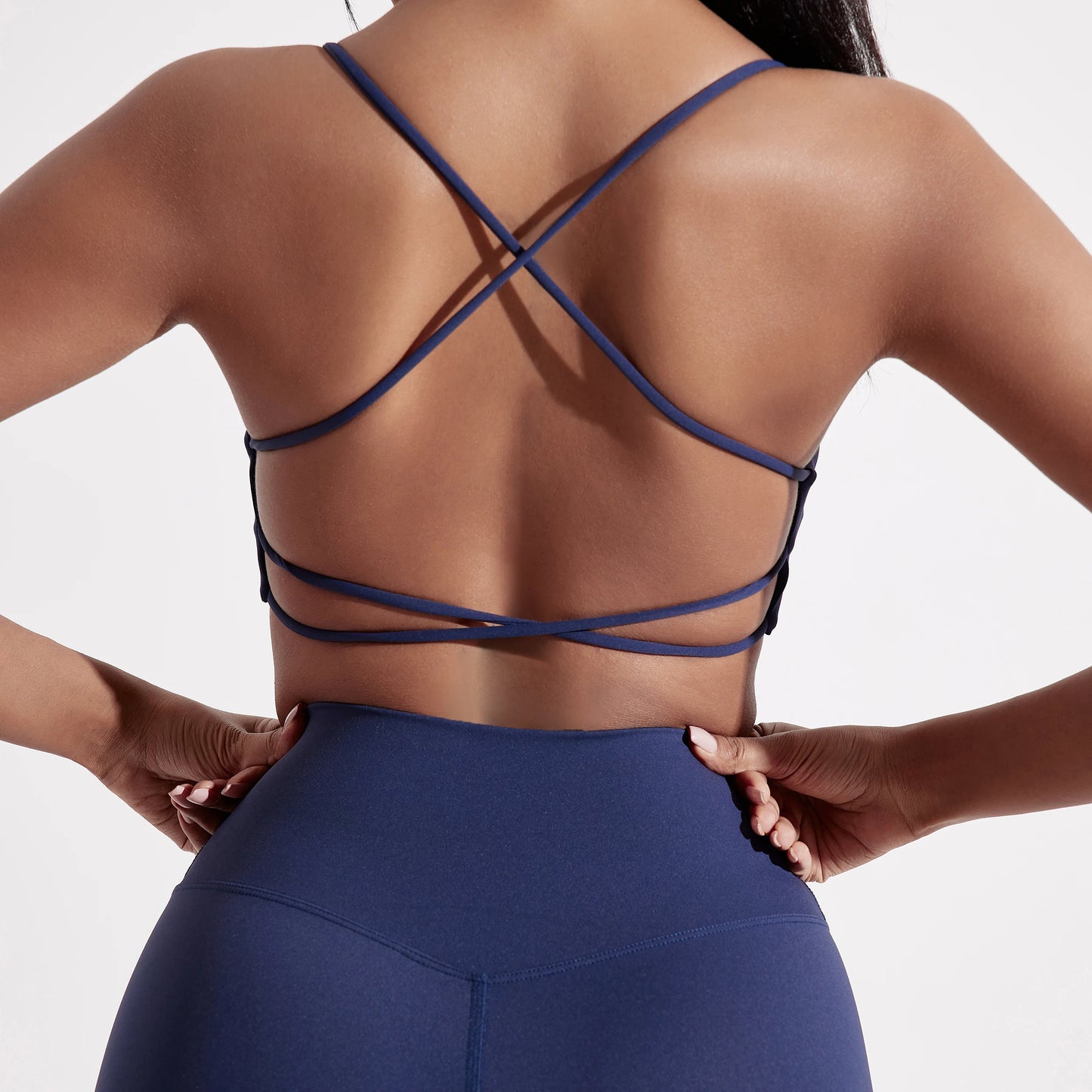 Solid Color Gym Yoga Underwear Women Cross Back Straps Fitness Bra High Strength Tight Sport Top Comprehensive With Chest Pad