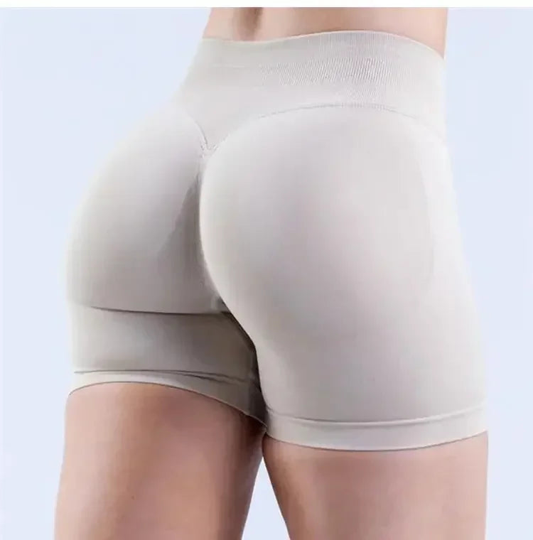 Summer High Waisted Yoga Shorts Women Fashionable and Sexy Running Fitness Pants Solid Color High Elastic Yoga Leggings