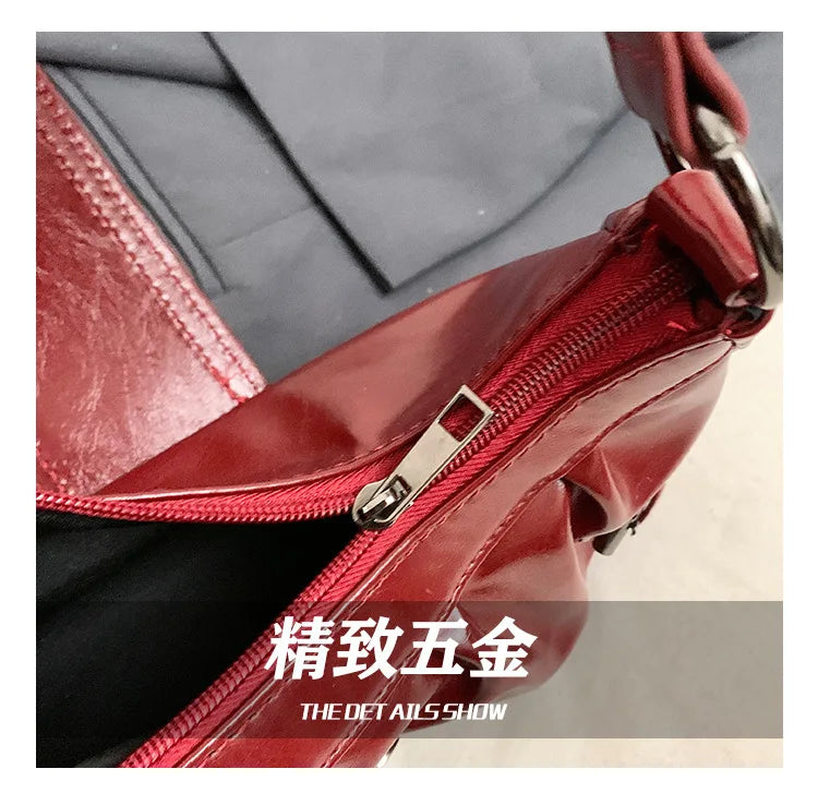 2025 Spring Hot Selling Maillard Style Retro Style Small Bag Spicy Girl Y2K Wasteland Style Vintage Leather Shoulder Armpit Bag