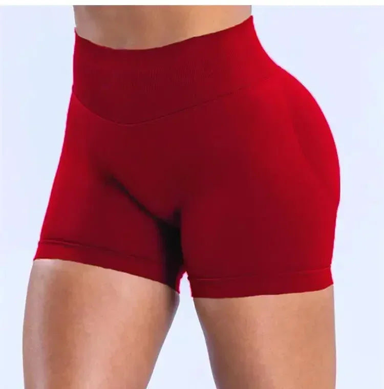 Summer High Waisted Yoga Shorts Women Fashionable and Sexy Running Fitness Pants Solid Color High Elastic Yoga Leggings