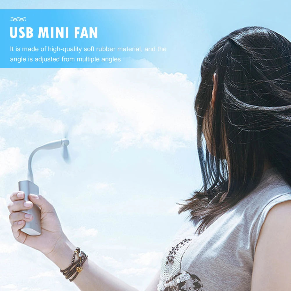 Mini USB Fan Flexible Bendable Fan For Power Bank Laptop PC AC Charger Portable Hand Cooling Fan For Computer Summer Gadget