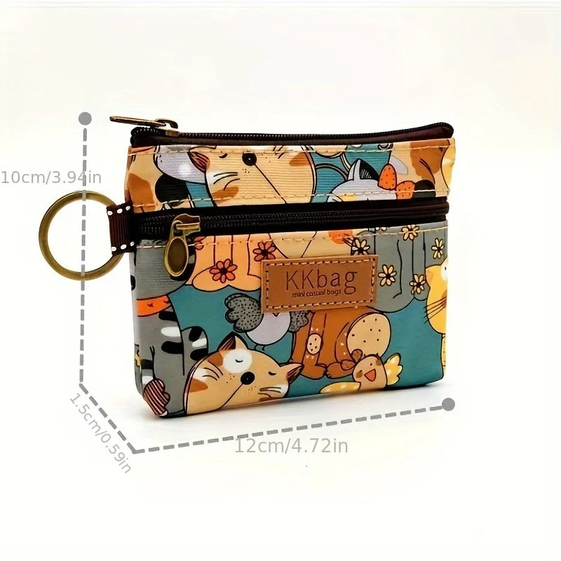 Cute Animals Wallet Zipper Purse Cartoon Small Coin Purse Lightweight Storage Bag Money Bag Key Card Holder For Student Women