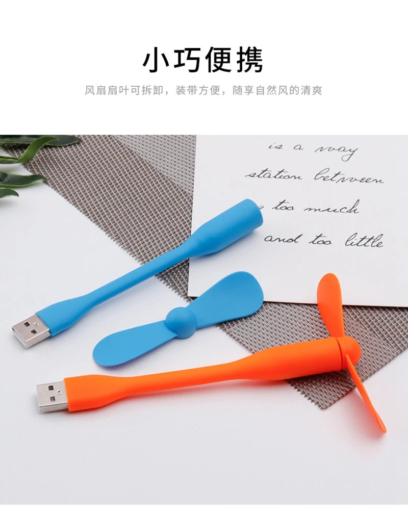 Mini USB Fan Flexible Bendable Fan For Power Bank Laptop PC AC Charger Portable Hand Cooling Fan For Computer Summer Gadget