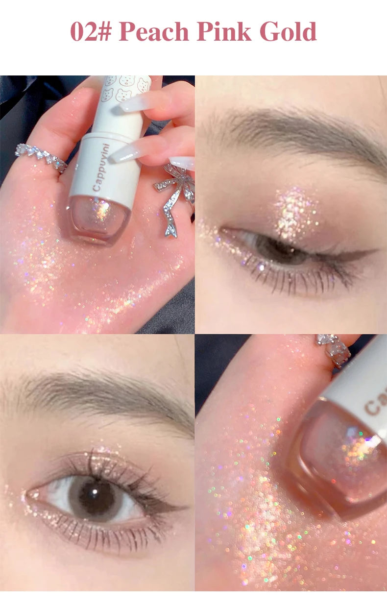 Cappuvini Star Dots eye shadow Liquid Pearlescent Fine Flashing Easy to Dizzy High gloss Cubs Bowling Ball Liquid eye shadow
