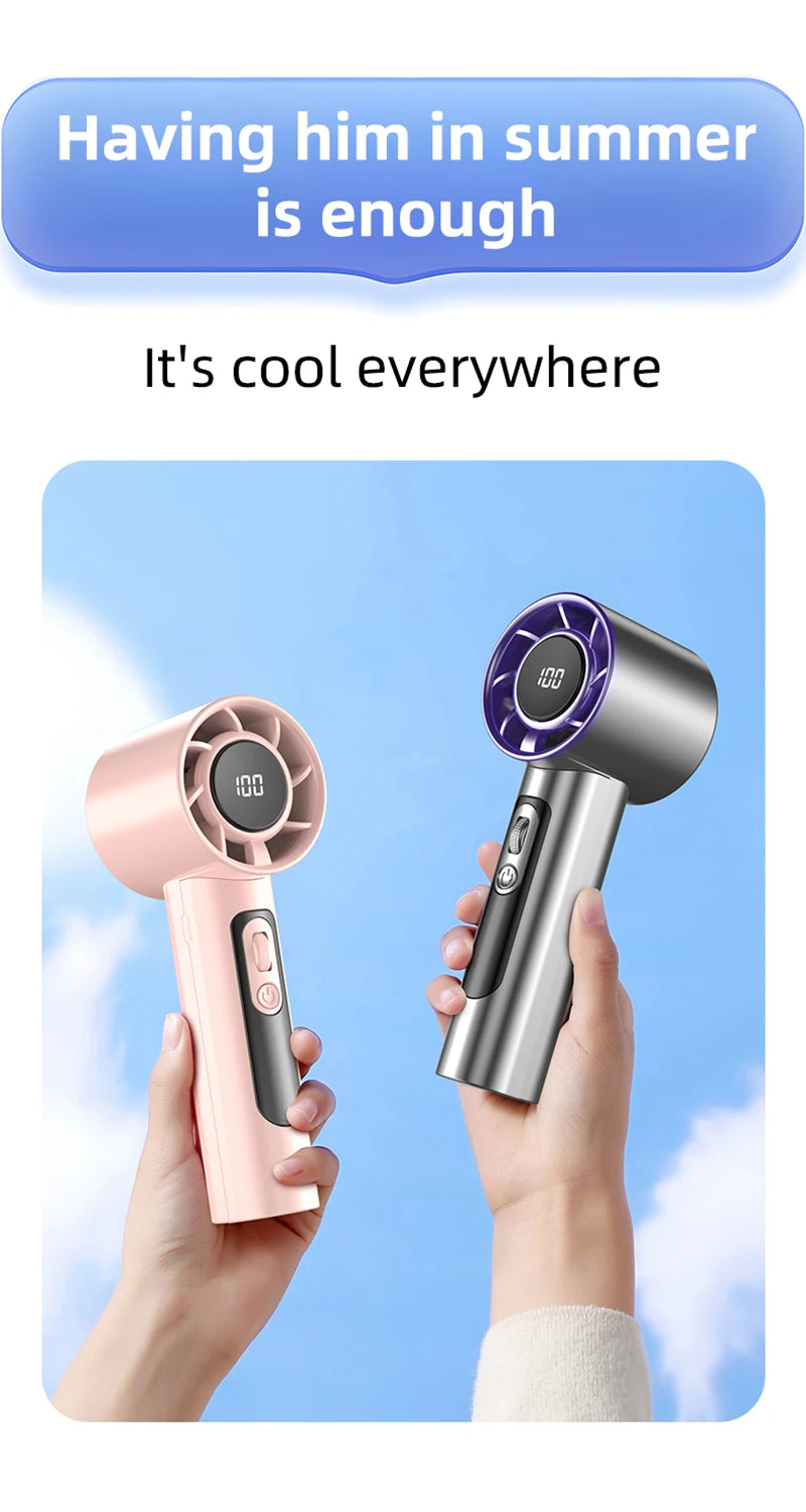 Xiaomi Handheld Portable Fan 100 Wind Speeds Adjustable Usb Charging Mini Outdoor Portable Turbo Long-lasting High Speed Fan