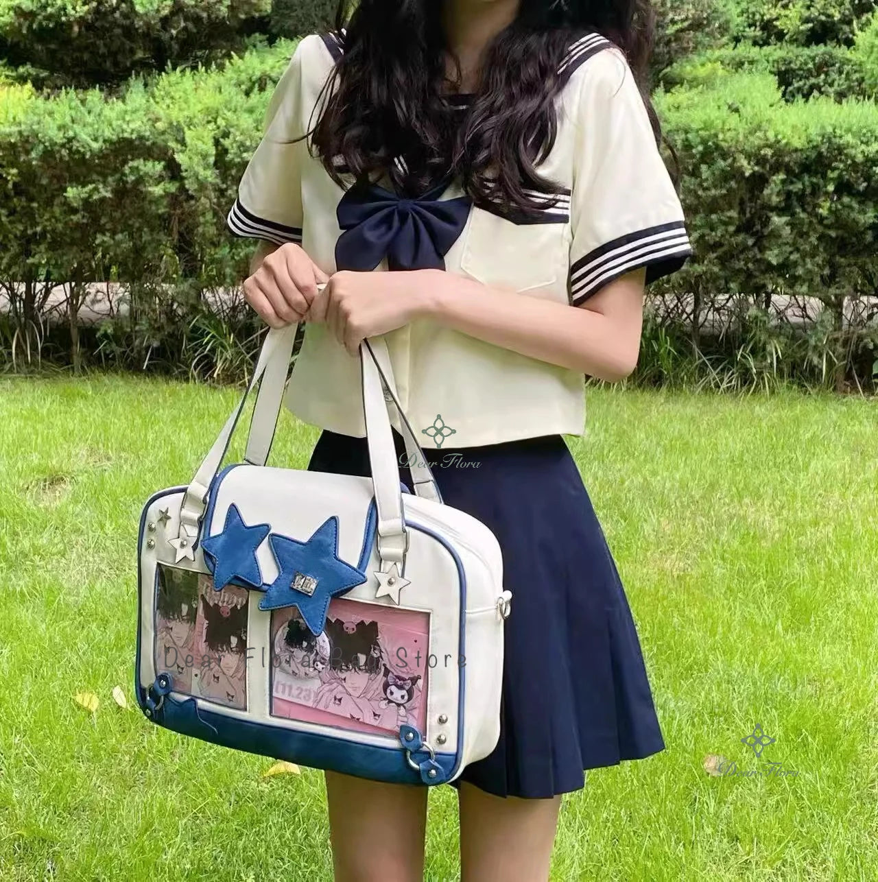 Y2K Trendy Star Ita Bag Lolita Girl Transparent Pocket Fashion Crossbody Bag Women's DIY Display Shoulder Bag Cute Purse Handbag