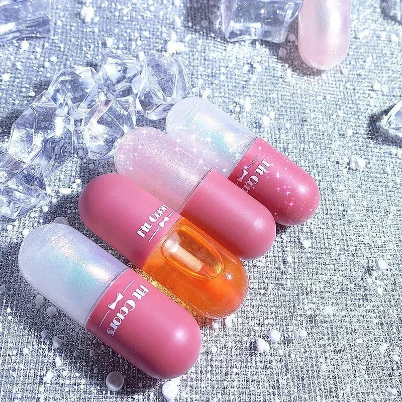 Mini Capsule Liquid Lip Blam Moisturizing Transparent Color Changing Lip Plumping Oil Mirror Jelly Plumping Lip Gloss Cosmetic