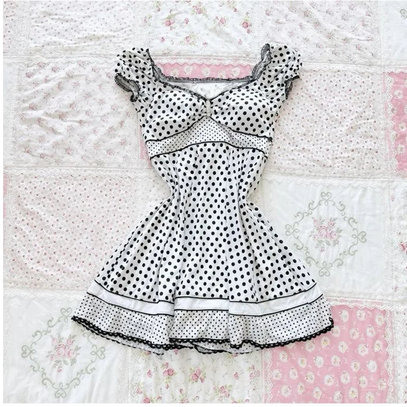 Gothic Harajuku Vintage Y2K Women's Dress Sexy Slim Chic Casual Lace-up Design Halter Neck Dresses Punk Rock Emo Girl Streetwear