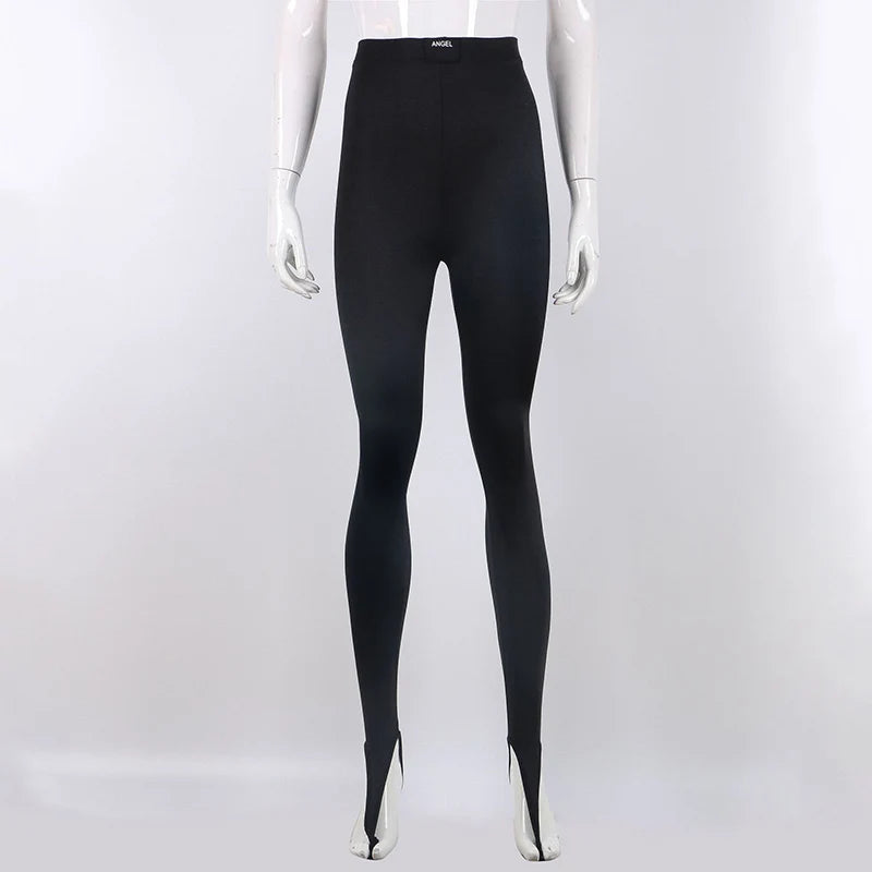 Korean Fashion Winter Black High Waisted Skinny Y2K Women Pants Sexy Glitter Casual Club 2022 Leggings Pants Long