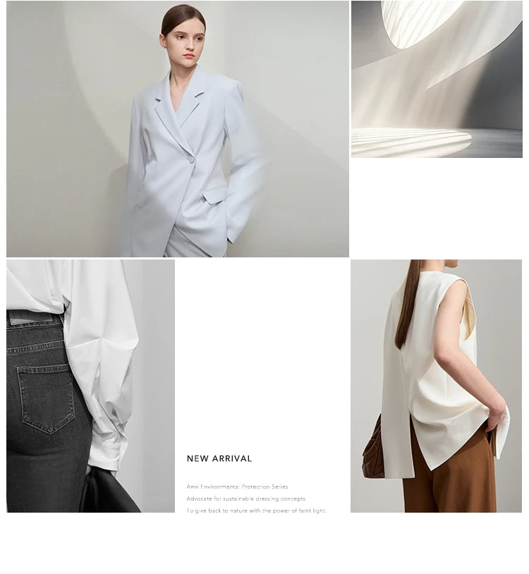 AMII Minimalist Zipper Jacket Women 2025 Spring New V Neck Stereoscopic Hollow Flowers Drop Sleeve Loose Casual Tops 12541004