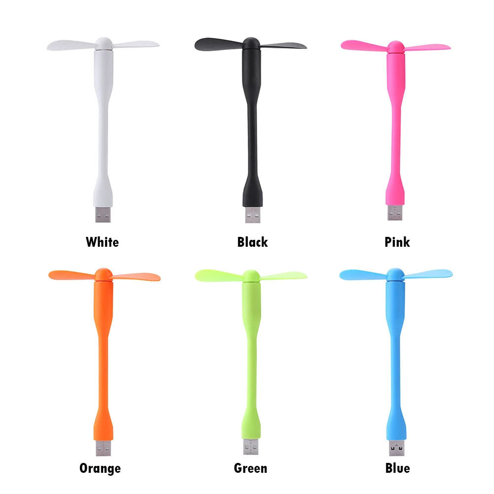 Mini USB Fan Flexible Bendable Fan For Power Bank Laptop PC AC Charger Portable Hand Cooling Fan For Computer Summer Gadget