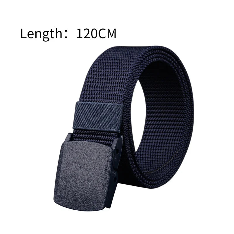 8 Colors Men Female Belts Military Nylon Adjustable Belt Outdoor Travel Tactical Waist Belt with Plastic Buckle for Pants 120cm