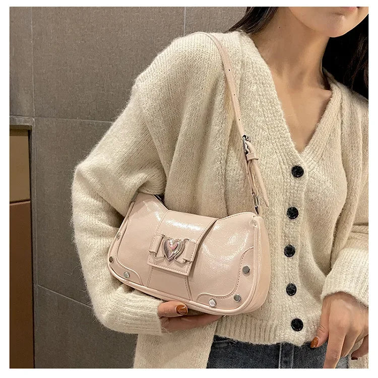 Trendy Bow Shoulder Bag Handbag Casual Underarm Bag Daily Commuting Bags PU Leather Lady Banquet Bag Business Women's Bags