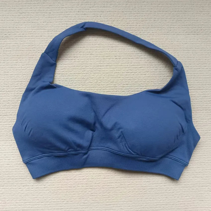 HBC Women's Sports Bra High Elastic Halter Top Push-up Fitness Workout Underwear Seamless Gym Tops Yoga Bra