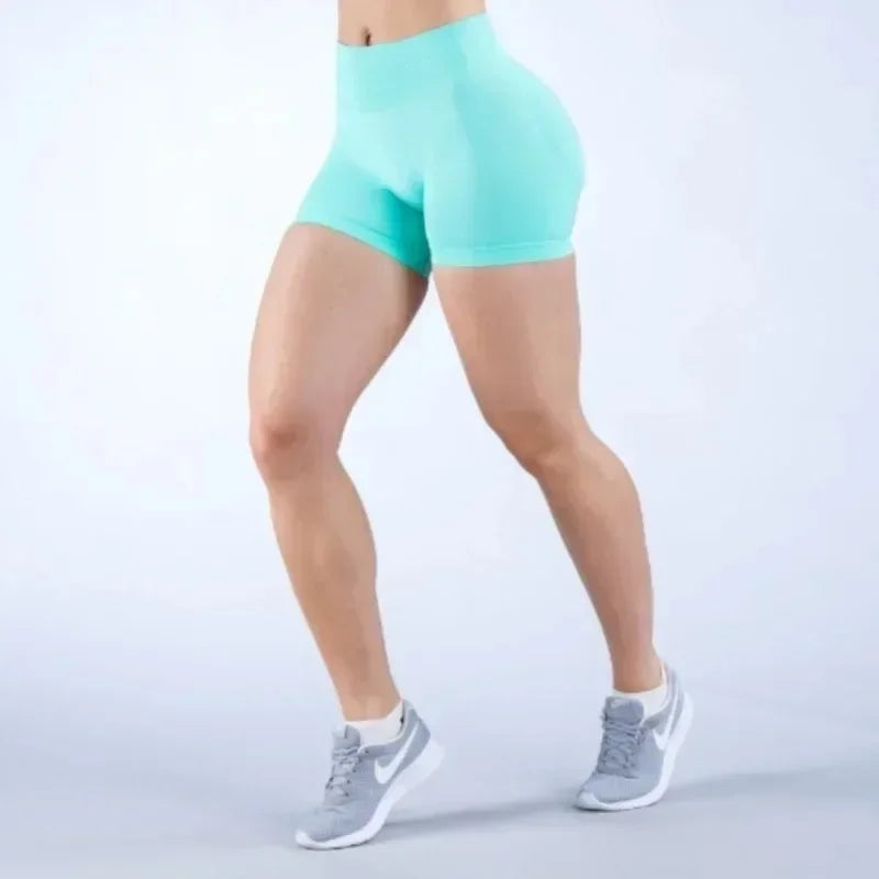 Summer High Waisted Yoga Shorts Women Fashionable and Sexy Running Fitness Pants Solid Color High Elastic Yoga Leggings